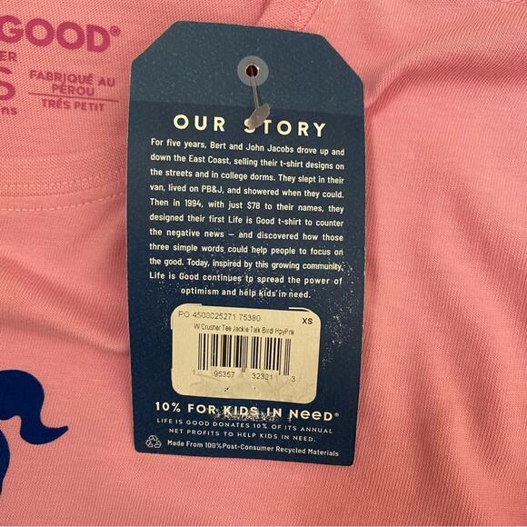 Life is Good Crusher Tee Pink Talk Birdie to Me Short Sleeve Size XS - Picture 6 of 8